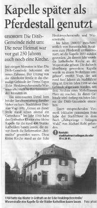 Zeitungsausschnitt Solinger Tageblatt Juli 2008